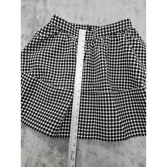 Express Polka Dot A-Line Mini Skirt Size 4 Black White Rockabilly Retro Flare - Picture 8 of 9